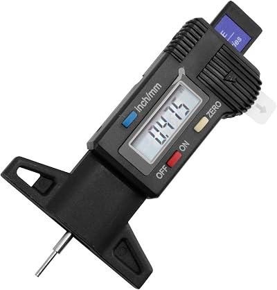 Nartel Tyre Tread Depth Gauge 0-25.4mm 1 inch LCD Display