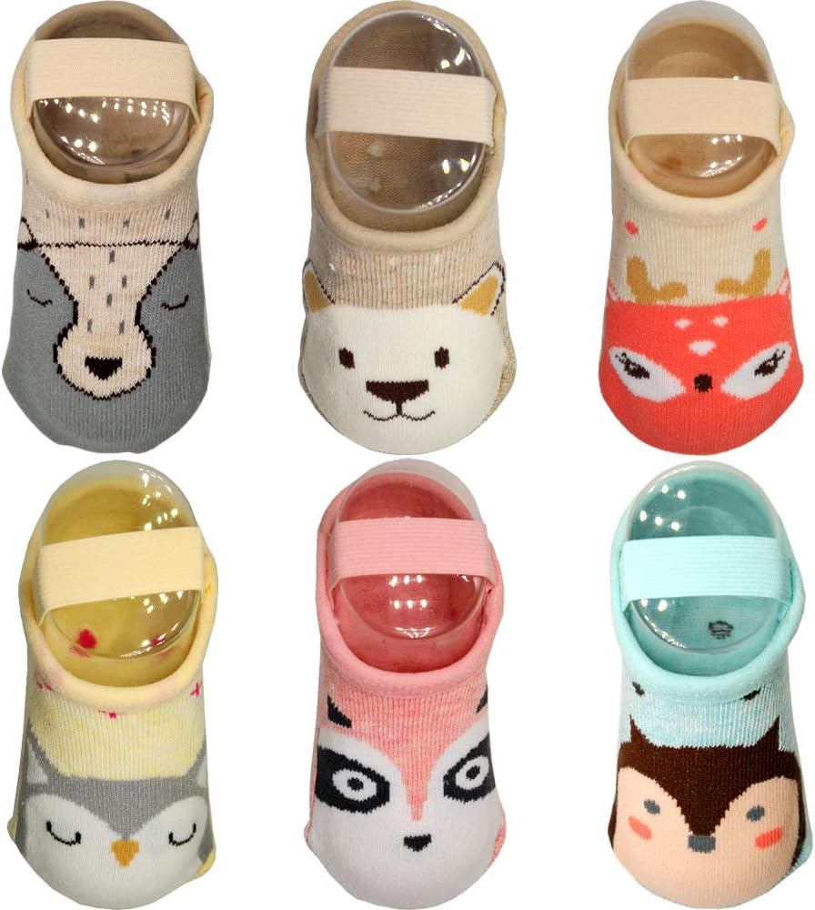 Baby Toddler Cartoon Anti-slip Socks, Kids Non-Skid Cotton Crew Socks