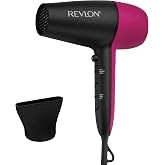 REVLON Perfect Match Lightweight Hair Dryer, 1875 Watts, Black/Pink | Ionic Blow Dryer, 3 Heat, 2 Speed Settings, Cool Shot, Concentrator for Smooth Shiny Hair