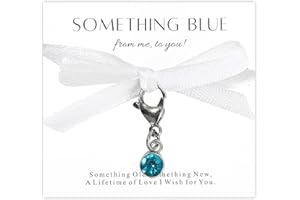 Dvehdbay Something Blue Gift for Bride - Something Blue Gift for Bride to be on Wedding Gifts, a Blessing Gift for the Bride Buckle on Shoes Wedding Bouquet Charm Something Blue Gift for Mom