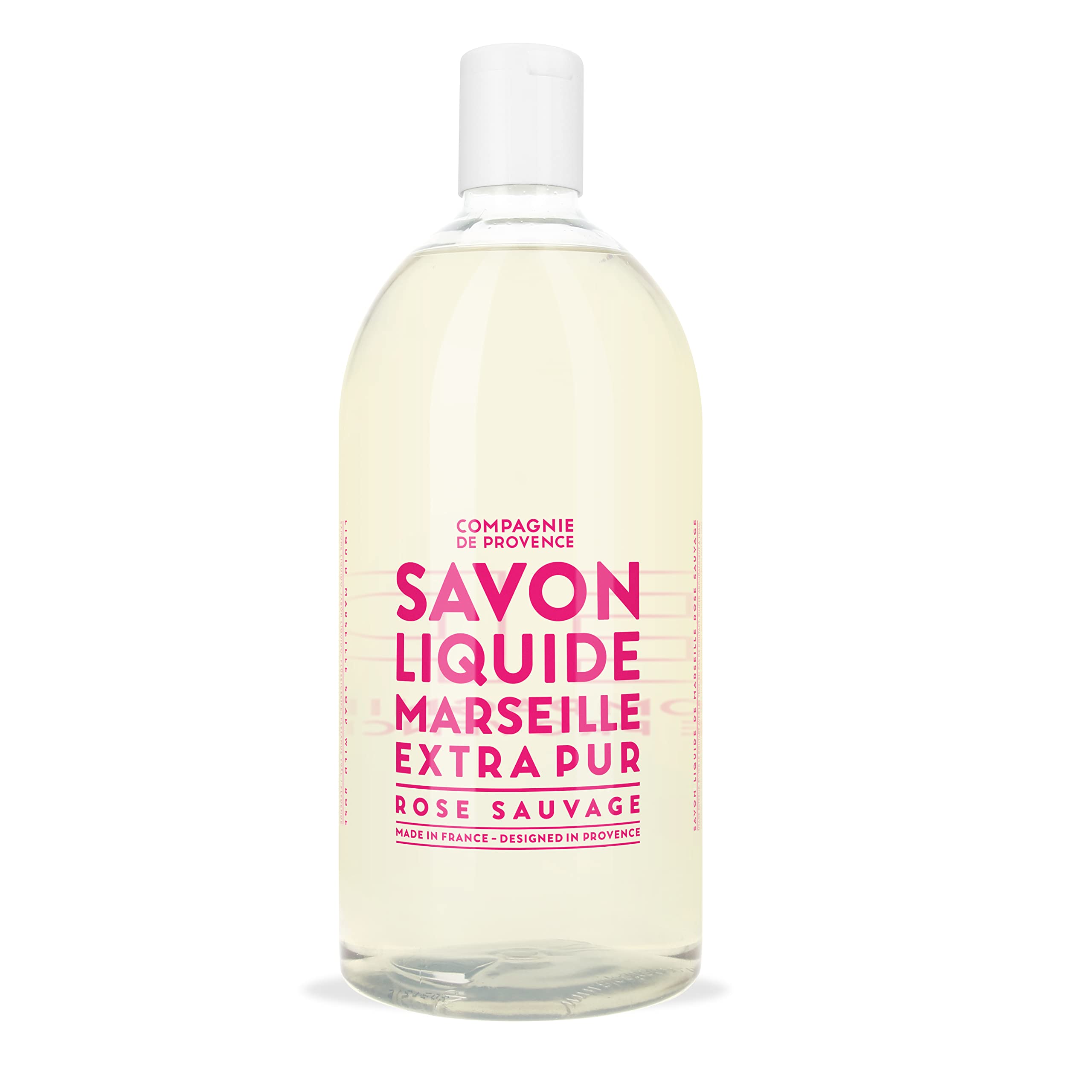 Compagnie de Provence® Liquid Soap Wild Rose 1L Refill Size Notes of Freshly Cut Roses Effective, Sensual and Seductive
