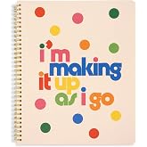 ban.do Large Quote Spiral Notebook | 11" x 9" Motivational Rough Draft Journal with 160 College Ruled Perforated Pages, Pocket, and Rounded Corners