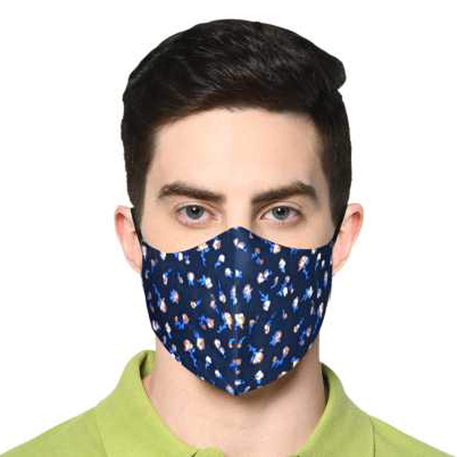 TNG Blue 100 Cotton Printed Face MaskMask26BlueSTD Amazon.in
