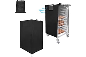 Acesolid Bread Rack Cover with Zipper, Waterproof and Dustproof Bun Pan Sheet for 10 Tier Shelf (23" x 28" x 32") - Bakery Rack Cover for Kitchen Commercial Bread, Bun, and Pizza Racks (10 Tier)