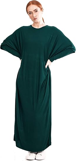 bottle green long dress