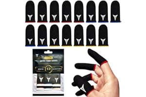 3 Colors 15 Pack E-Sports Light Model Gaming Finger Sleeves, 0.15mm Superconducting Nanofibers, Smooth Feel, Anti-Sweat, Extr