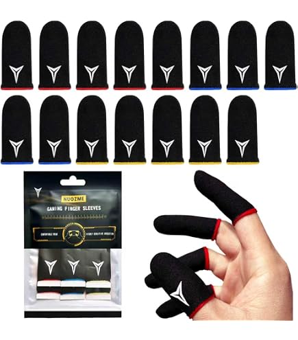 Manchettes Gaming 4 Pièces - Protège-Doigts Sensibles, Respirants - Pour Smartphone, Tablette - 5