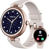 Smart Watches for Women, Round Bluetooth Call Smartwatch for iPhone Android Phones, Waterproof Fitness Tracker Watch with Heart Rate Monitor Sleep Tracker 100+Sports, Stylish Gifts for Women Starlight