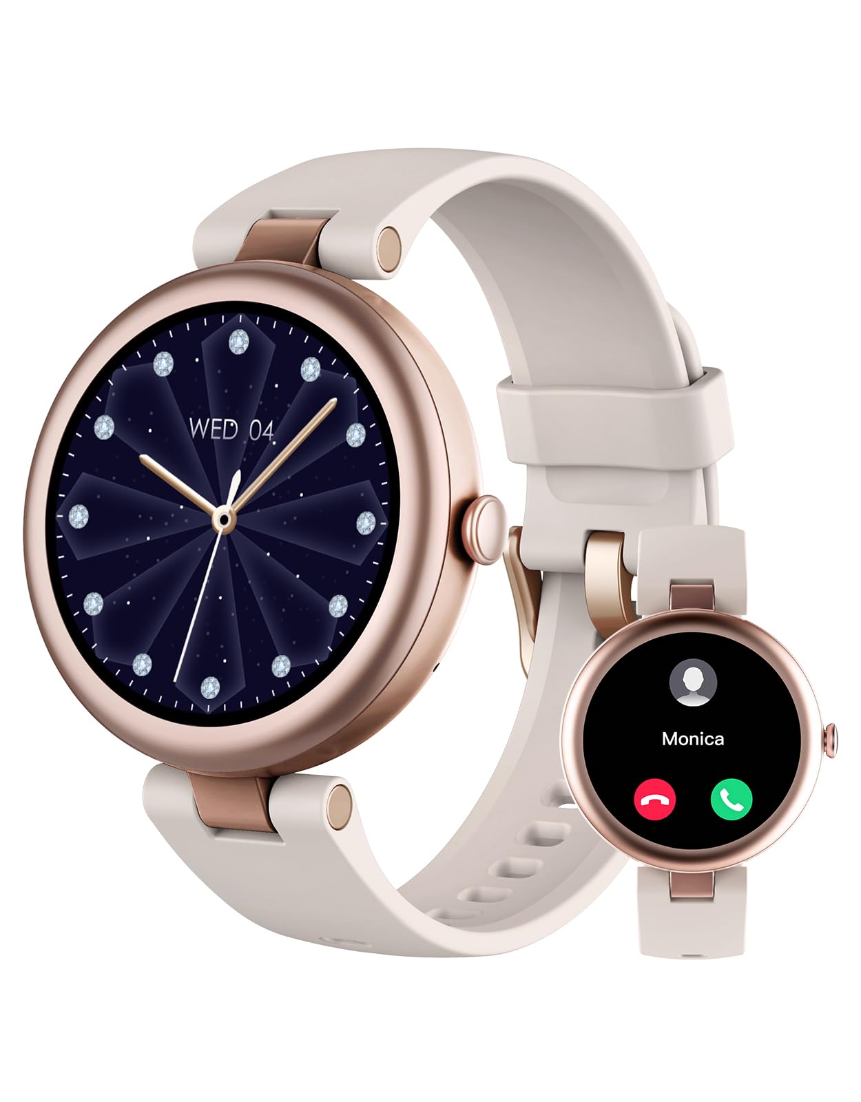 Photo 1 of SHANG WING Fitness Tracker, Round Fitness Watches for Women with Bluetooth Call Heart Rate Monitor Sleep Tracker Calorie/Step Counter, Birthday Gift for Women Lady Mom Waterproof Starlight