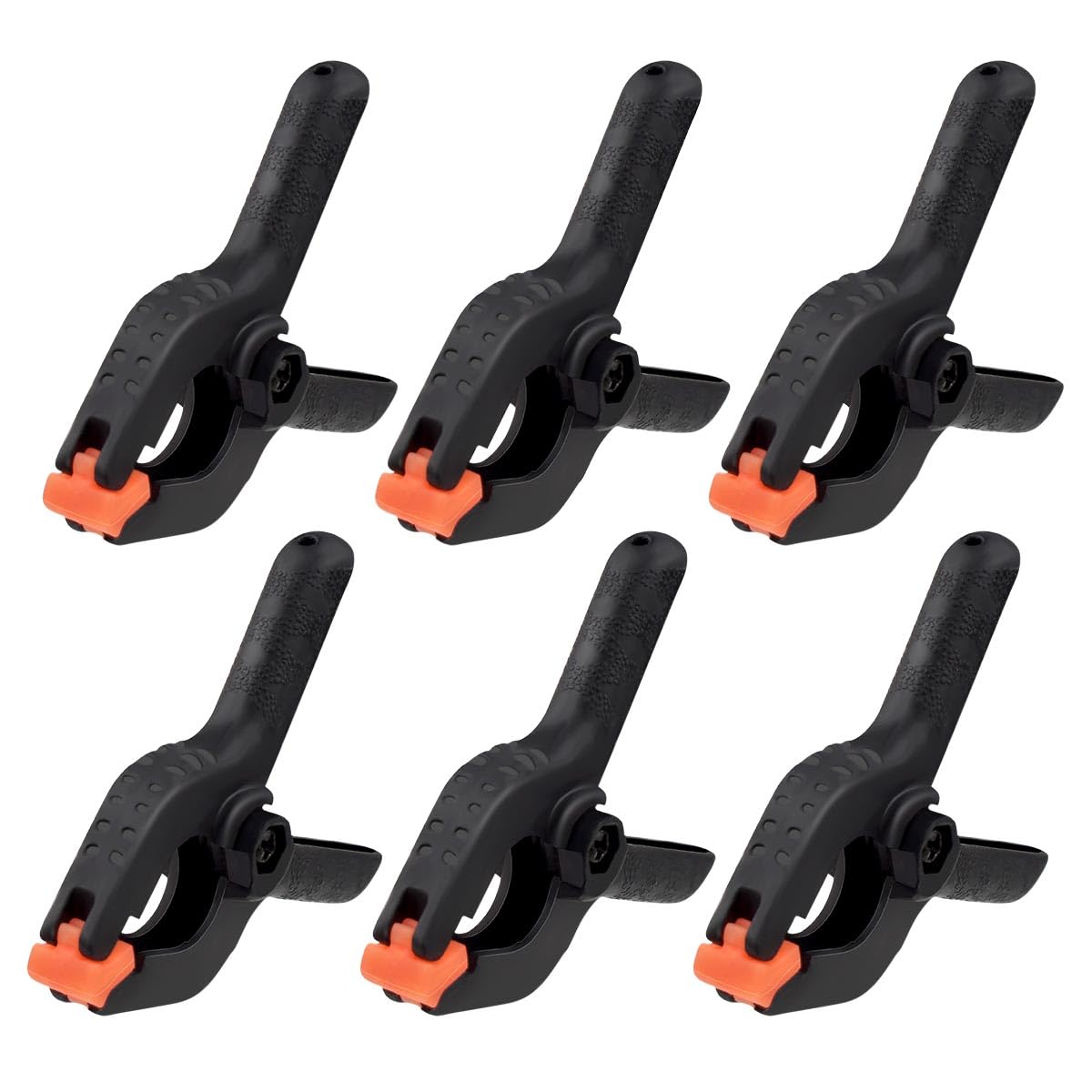 Photo 1 of 6 Pack Plastic Spring Clamps Plastic Spring Clips Heavy Duty Plastic Clamps Backdrop Clamps for Photography Studio Spring Clamp Set for Woodworking Crafts DIY Backdrop Stand Home Improvement (Black)