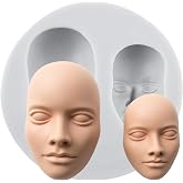TAOXIBEI 3D Face Polymer Clay Mold Human Face Silicone Molds | DIY Crafts Epoxy Resin Casting Air Dry Clay Plaster Jewelry Making