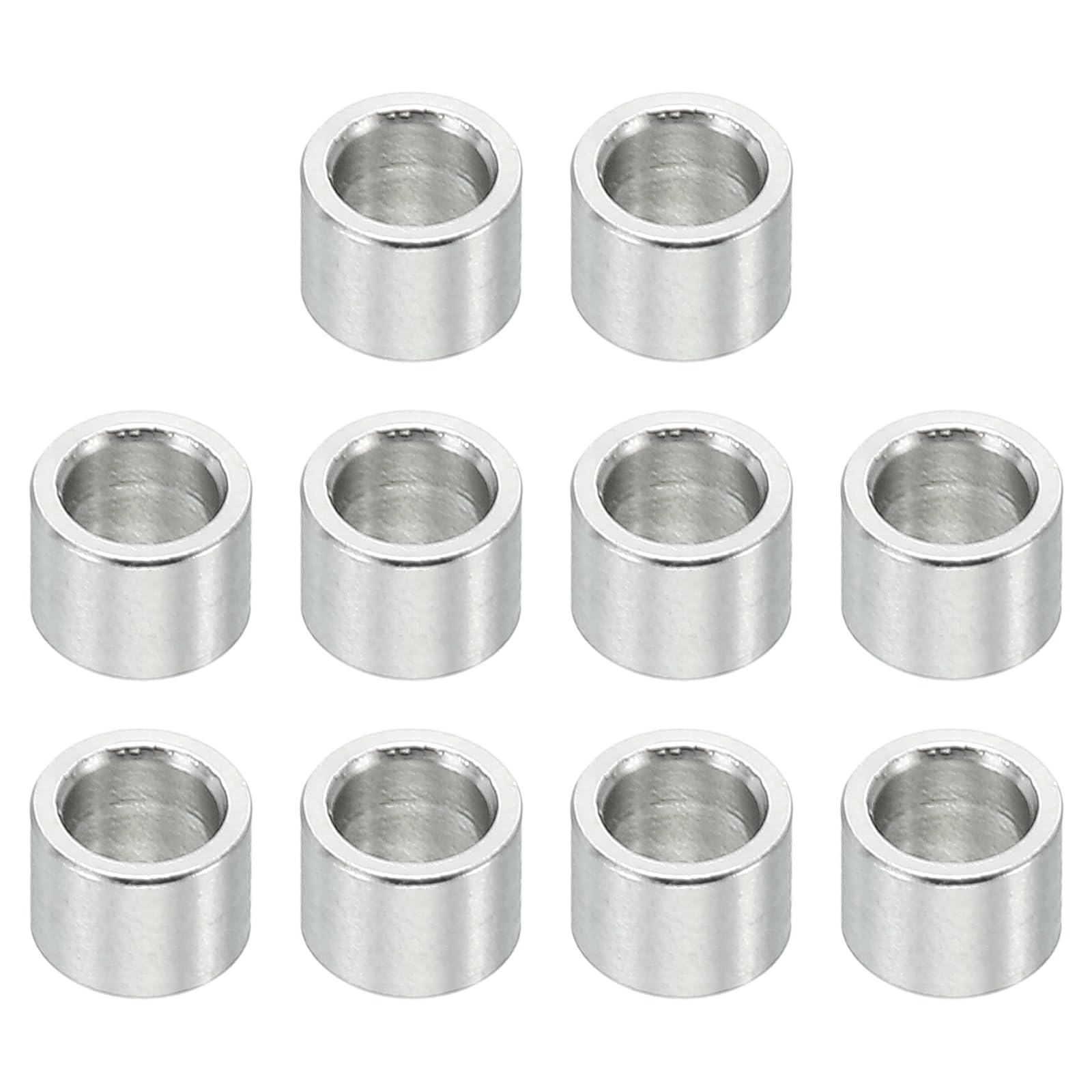 PATIKIL M4 Stainless Steel Spacers, 10 Pcs Metal Spacer Stainless Steel 4.1mm ID x 6mm OD X4mm L Stainless Steel Spacers Screw Standoff Round for 5/32inch or M4 Screw Bolts