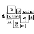 ArtbyHannah Gallery Wall Frame Set, 10 Pack Black & White Family Picture Frames Collage Wall Decor for 14 Pic Hanging, Classic Photo Frames for Living Room & Staircase Decoration Gift (Large Size)