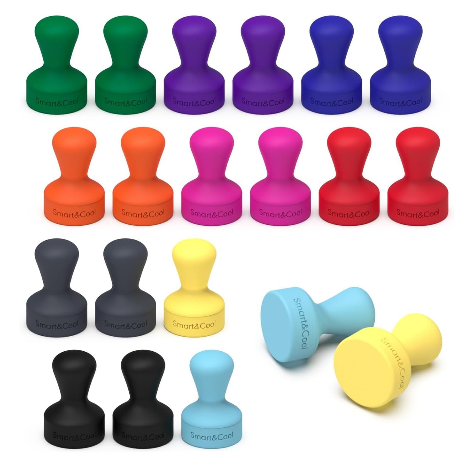 SMART&COOL 20pcs Small Fridge Magnets - 12 x 18 mm Neodymium Magnet for Whiteboard, Office, Refrigerator, Crafts, Noticeboard Map(10 colors)