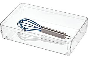 INTERDESIGN iDesign Recycled Plastic Drawer Organizer Solution – 6” x 9” x 2", Clear Bin
