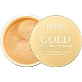 Petitfee Gold Hydrogel Eye Patch 60ea (30pairs) - 24k Gold Eye Mask for Moisturizing, Glowy Skin, Hydrating, Skin Elasticity, Youthful Complexion, Ginseng, Collagen