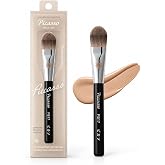 Piccasso FB17 Curved Foundation Brush for Liquid Makeup, Cream Foundation | Face-Contouring Curved Bristles, Smooth Layering, Natural Luminous Finish