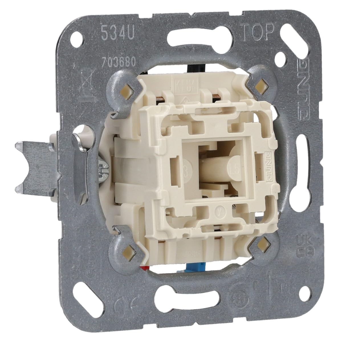 Jung 534U Metal 1-Pin Push Button Switch, ON-OFF Operation