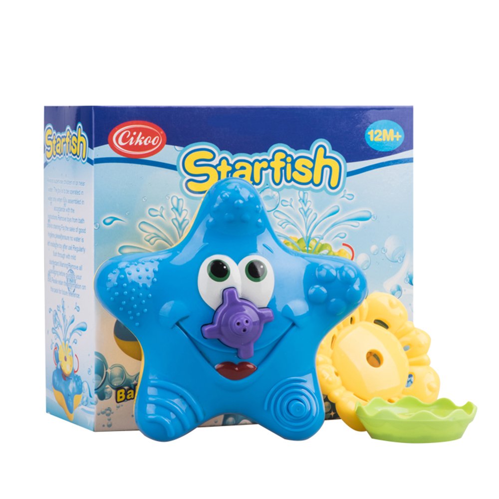 Baby Bath Toy , New Spray Toy Summer Starfish Floating Bathtub Sprayer Shower Electronic Dabble Toy Rotating Water Fountain for kid Swimming Bath Use