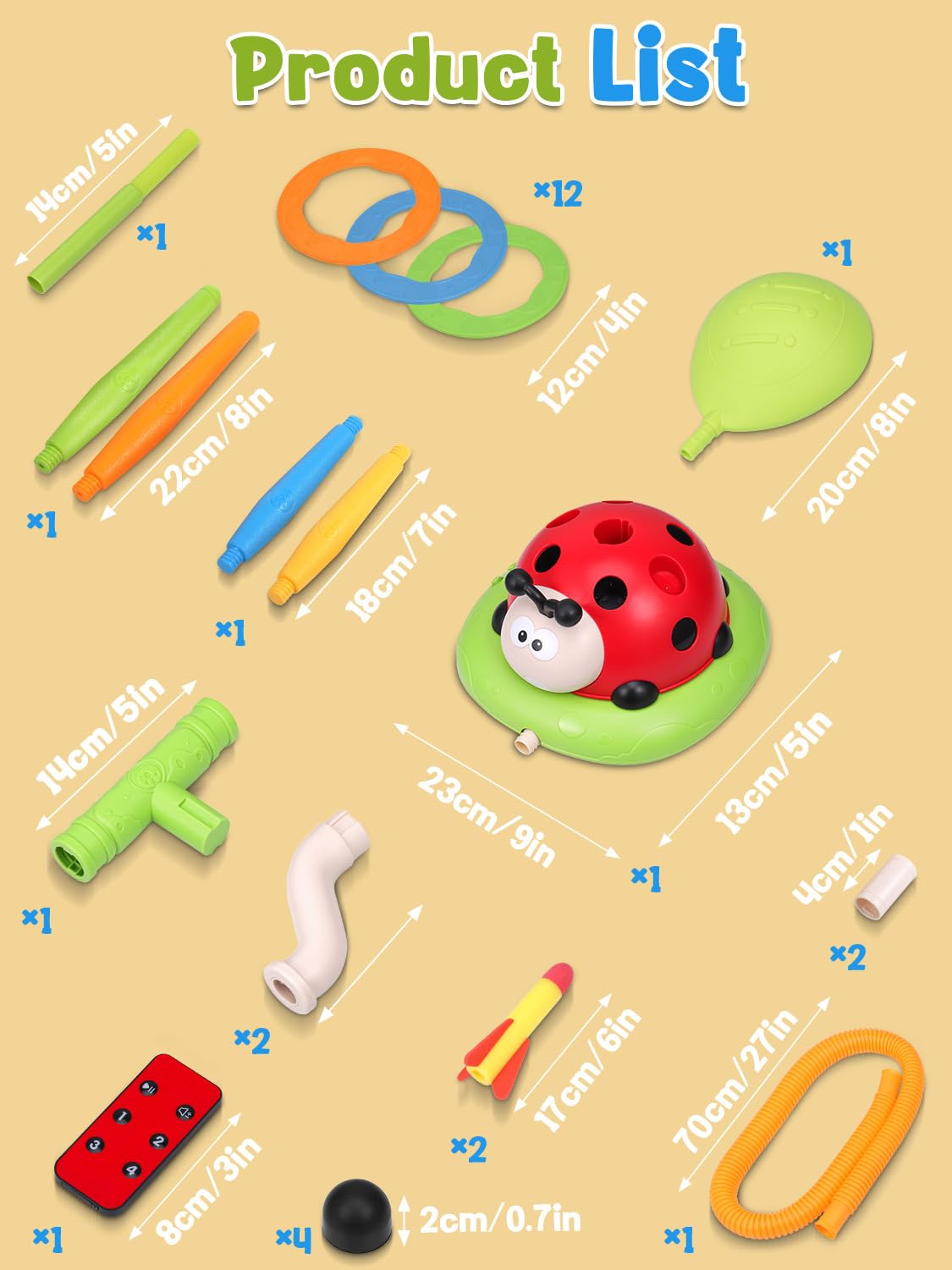 Kssvzz 3 in 1 Spiele für Kinder, Raketen Spielzeug, Seilspringmaschine Kinder, Ringwurfspiel für Kinders, Schaumraketen Launcher, Sport & Outdoor-Spielzeug für 3 4 5 6 7 8 9 Jahre 6