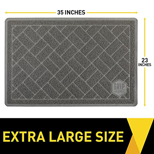 The Original GRIP MASTER (TM) Cat Litter Mat, XL Jumbo Size, Litter Trapping Border, Phthalate Free, Traps Litter, Soft on Paws, Easy to Clean (Graphite: 35" x 23")
