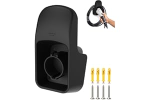SKYFISH Non Rusting EV Charger Holder - Premium Wall-Mounted SAE J1772 Holster for Electric Vehicle Charging Cable Management,Nozzle Holster Dock with Screws Outdoor/Indoor (Holder & Organizer, Black)