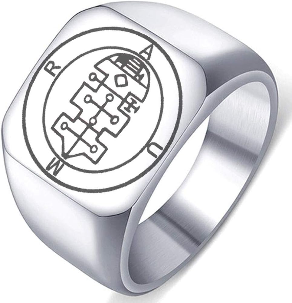 Laser Engraved Demon Raum Great Earl Of Hell Goetic Seal Lesser Key Of King Solomon Stainless Steel Ring Amazon Com