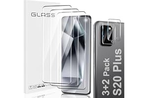 Geviaho [3+2 Pack] Galaxy S20 Plus 6.7 Inch Screen Protector with Camera Lens Protector,3D Curved,Anti-Spy,Anti Scratch,Fingerprint Unlock,9H Tempered Glass Protector Film for Samsung S20 Plus