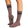TAVI Kai Fashion Crew Grip Socks - For Slipper Barre, Pilates, and Yoga - with Grips for Women and Men