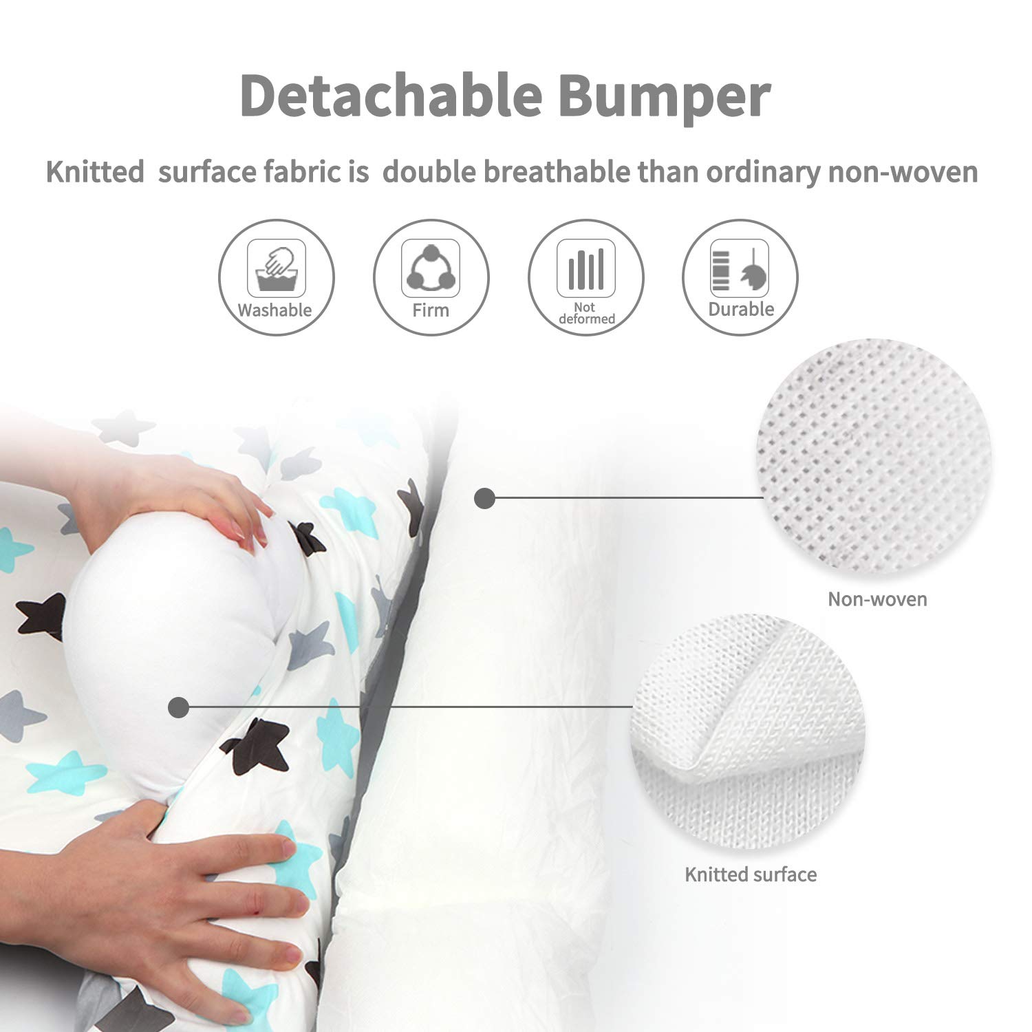 Baby Lounger and Baby Nest Sharing Co Sleeping Baby Bassinet - 100% Soft Cotton Cosleeping Baby Bed Premium Quality and Bigger Size (0-24months) -Breathable & Hypoallergenic Portable Crib(Grey): Baby
