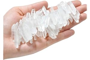 Jovivi 0.5 lb Bulk Natural Raw Rough Clear Crystal Quartz Points Shards 14-20 Piece Average 25mm-75mm