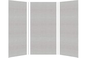 Transolid SWK363672-27 SaraMar Glue 3-Piece Shower Wall Kit, Grey Beach, 36-in L x 36-in W x 72-in H
