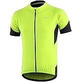 BERGRISAR Men's Basic Cycling Jerseys Short Sleeves Mountain Bike Bicycle Shirt Zipper Pockets