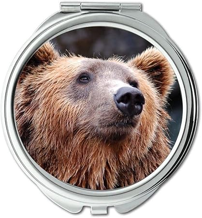 Amazon Co Jp ミラー 化粧鏡 動物クマ茶色の熊 ポケットミラー 携帯用ミラー Beauty