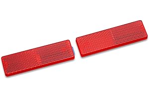 MFC PRO Rectangular Safety Stick-on Reflector Truck Trailer Warning Reflective Plate for Car Caravan Lorry Bus(Red, 2.99 x 0.87 in)
