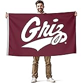 Montana Grizzlies College Sports Printed Flag - NCAA Licensed - Nylon - School Banner (Maroon, White) (3' x 5')