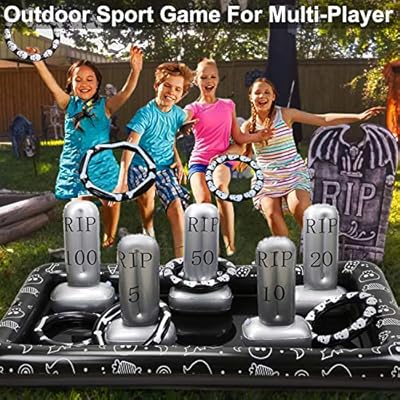 Amazon Co Jp 巨大な墓石輪投げゲーム ハロウィンパーティーゲーム 子供に インフレータブルスパイダーウィッチハットリング トスゲーム ハロウィンパーティー装飾 屋外カーニバルゲーム 教室 屋内学校 庭 スポーツ アウトドア