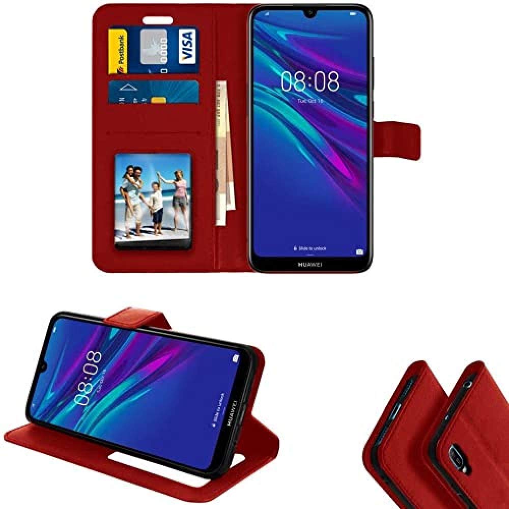 Coque Portefeuille pour Huawei Y6 2019, Rouge
