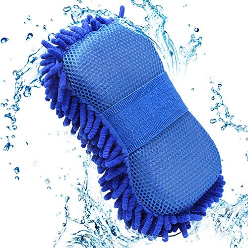 LEOPAX High Performance Multipurpose Microfiber Wash and Dry Cleaning Sponge for Washing Car Window Home Cleaning Tool (Large, Blue)