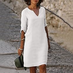 Cotton Linen Dresses for Women 2023,Trendy Summer