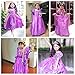 Princess Costume for Girls Party Dress Up with Long Braid and Tiaras Set Age of 6-7 Years(130cm) Purple