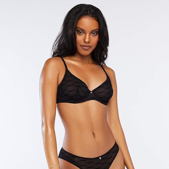 Savage X Fenty Women S Flocked Logo Unlined Bra At Amazon Women S Clothing Store