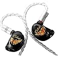 HiFiGo Kinera Celest Plutus Beast 1 BC+1 BA+1 SPD in-Ear Monitors, Bone-Conduction Driver IEMs in-Ear Earphones with Hand-Painted Faceplate and Rich Smooth Tuning (Golden, 3.5mm)