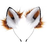 HAOAN Handmade Cat Fox Fur Ears Hairhoop Headwear Anime Party Halloween Costume Headband Hairband