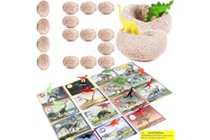 DinoMax Dinosaur Eggs for Kids - Educational Dig Kit with 15 Eggs, Dinosaur Toys, Easter Eggs, Learning Cards and Dino Egg Excavation Tools - Science Gifts Easter's Gift for Boys & Girls