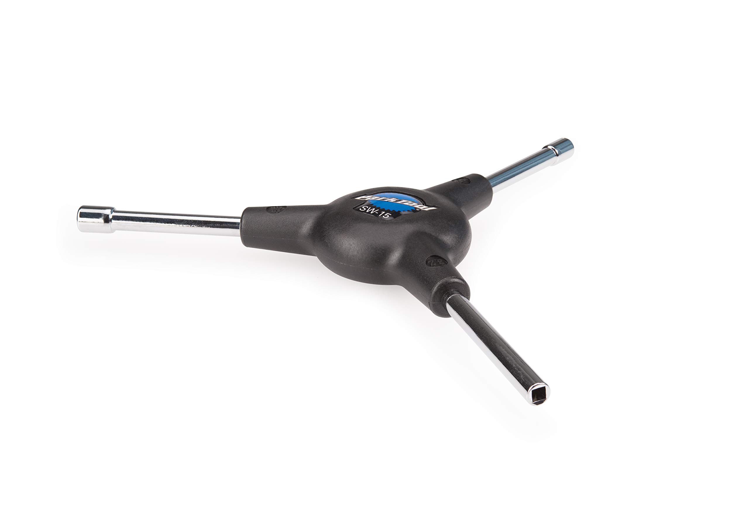 Park Tool SW-15 3-Way Internal Nipple Wrench Square DriveHexes Tool ,Black - Silver, 5 mm/5.5 mm,