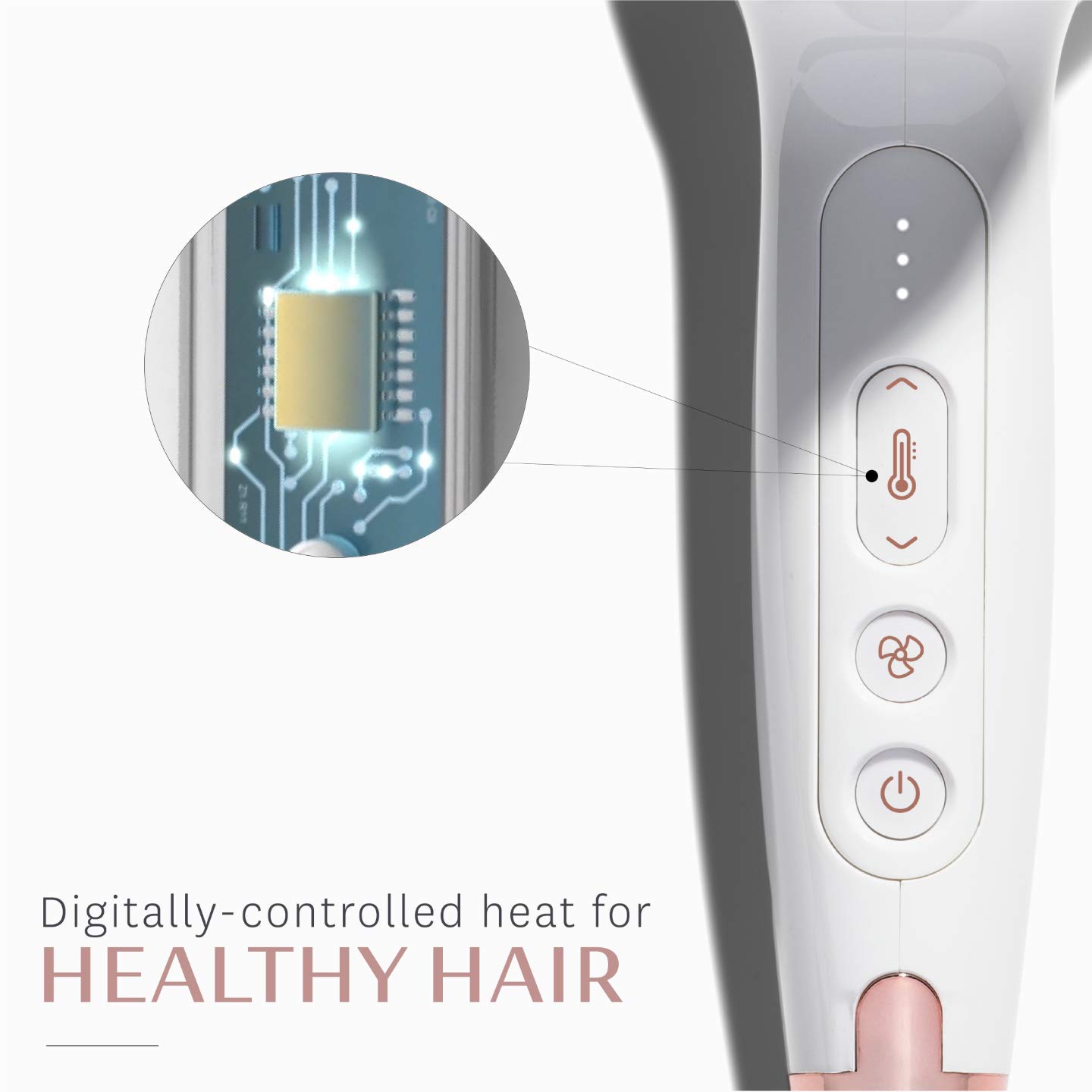 T3 - CURA Hair Dryer | Digital Ionic Professional Blow Dryer | Fast Drying, Volumizing Wide Air Flow | Frizz Smoothing | Multiple Speed and Heat Settings | Cool Shot: Premium Beauty