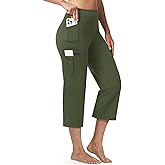 Casei Women's 21" Yoga Capris High Waisted with Pockets Cargo Capri Pants Straight Leg Casual Workout Travel Cropped Pants