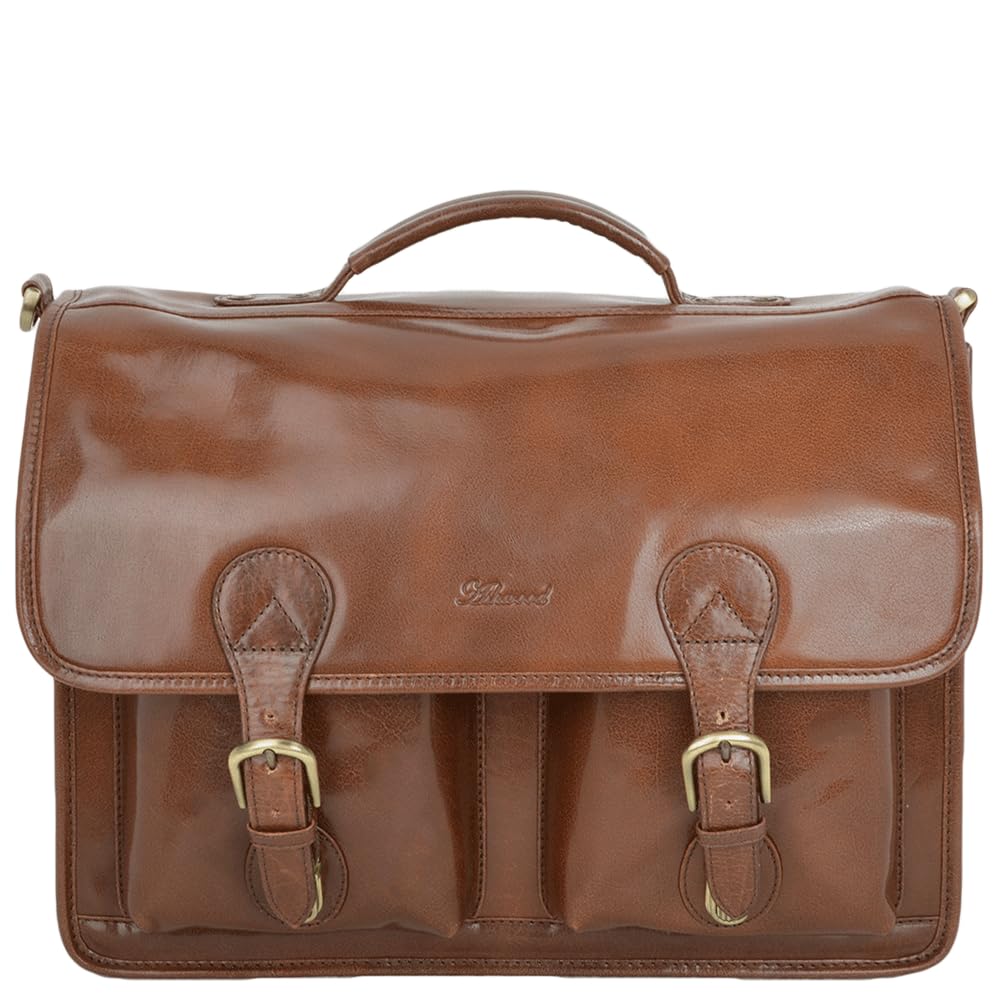 Ashwood Genuine Leather Briefcase - Chestnut - 8190