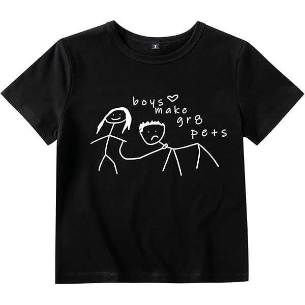 Baby Tees for Teen Girls Y2K Letter Print Crop Top Grunge Women T